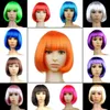 Fashionable Style Short Partys Wigs Candy Colors Halloween Christmas Straight Cosplay Wigs Party Fancy Dress Fake Hair Wig