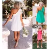 Women Dress Diagonal Collar One Shoulder Bohemia es Solid Loose Casual Mini Summer es Plus Size Beach 210524