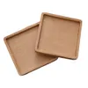 Coaster de madeira Square quadrado de faia natural madeira preto xícara de xícara de tacos de café Placas de tigela de tigela de mesa Ferramentas de isolamento de utensílios DH9586