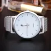 Trèfle marque montres femmes hommes unisexe 3 feuilles style cadran argent métal acier bande Quartz montre-bracelet AD12238N