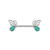 14G Rose Flower Nipple Ring Butterfly Nipple Piercing Barbell For Women Body Jewelry