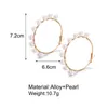 Hoop Huggie Duży Symulowany Krąg Pearl Kolczyki Dla Kobiet Kochanek Geometryczny Okrągły Stud Kolczyk Koreański Oświadczenie Biżuteria