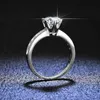 925 Sterling Silver Mosans Drill Ring Fashion Woman1ct Ring DiamondIamond-Encrusted Six-Jaw D-Color Mosan Diamond