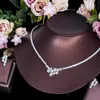 Earrings & Necklace ThreeGraces Sparkling Cubic Zirconia Stud And Choker Wedding Collection Set For Women Fashion Jewelry TZ655