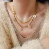 Titanium With 18K Gold Snake Chains Choker Necklaces Women Jewelry Punk Party Designer Club Ins Rare Japan Korean Trendy