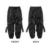 2021 Joggers lastbyxor för män Casual Hip Hop Hit Färgficka Manliga byxor Sweatpants Streetwear Ribbons Techwear Pants X0723