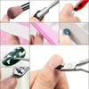 Beauty Spa 9 PCS 100 180 Arquivos de Prego Manicure Set Ferramentas de Aço Inoxidável Aço Inoxidável Tesouras Scissors polonês polimento varas