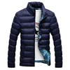 Chaqueta de invierno Hombres Moda Stand Collar Hombre Parka Hombre Sólido Grueso s y Abrigos Hombre Parkas M-6XL 211104