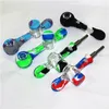 Colorful Smoking Concentrate Silicone Pipes Dab Straw Glass Nectar With 14mm Titanium Tip Nail Oil Rigs