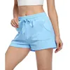Running shorts 2021 zomer dames hoge taille sport solide kleur losse fit korte broek met zakken voor yoga