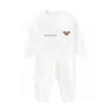 Designer-Buchstaben Baby Strampler Body Suits Cover Neugeborene Jungen Mädchen Einteiler Kleidung Einfarbig bedruckt Baby Frühling und Herbst Lange Ärmel Schlafanzüge