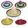 Grand chapeau mexicain Sombrero, chapeaux Gringo en paille de luxe, déguisement de fête, à large bord, Delm22