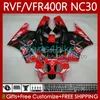 Bodywork pour Honda RVF VFR 400 RVF400 R 400RR VFR 400R VFR400R 89 90 91 1992 1993 79NO.82 NC30 V4 VFR400 R 89-93 RVF400R VFR400RR RED Black 1989 1990 1991 92 93 Fair