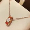 Barii Kettingen Natuurlijke Ruby 18K Vergulde Topkwaliteit Hoogste Teller Kwaliteit Sieraden Ketting Luxe Designer Officiële Reproducties Mode Exquisite Gift