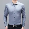 Żółty gładka jedwabna koszula satynowa mężczyźni stylowe kwieciste drukowane męskie slim fit z długim rękawem sukienka koszule casual miękka koszulka homme 210522