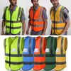 Men's Vests 2021 Hi-Vis Visibility Security Work Vest Two Tone Reflective Jacket Safety Cloth Loose Reflect Light
