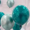 パーティーデコレーション20pcs 10インチダブルレイヤーパールティールグリーンラテックスバルーンターコイズヘリウムプレミアムバルーン誕生日結婚式の飾り