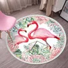 Northern Europe Flamingo Unicorn Round Carpet Cartoon Living Room Bedroom Kids Play Rug Chair Hanging Basket Circle Non-slip Mat 211026