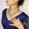 Kolczyki Naszyjnik Kindlegem Marka Styl Ivy Liście Biżuteria Zestawy Luksusowe Dubai Gold 585 Dla Kobiet Wspaniałe Cyrkon Bransoletka Kolczyk Ring
