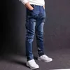 3-18T Garçon Jeans Mode Printemps Automne Adolescents Lâche Élastique Casual Solide Enfants Vêtements Cowboy Pantalon Haute Qualité 211102