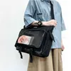 Ita バッグバックパッククリアポケット女性のための大容量女の子透明ショルダー Itabag クリアディスプレイストリートバックパック H203 210907