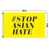Polyester Durdurma Asya Nefret Bayrak Lives Madde Afiş 3D Baskı Özelleştirme Anti Irkçılık Poster Sloganı Backdrop 3x5 FT TH0003