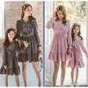 Mother Daughter Dress Embroidery Long Sleeve Princess Parent-child Clothing Family Outfit E011 210610