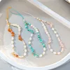 Gravel Beaded Bracelet Keychain Bag Pendant Decorate Mobile Phone Chain Anti-Lost Colorful Beaded Strap Women Hanging Cord