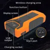 Auto Jump Starter Power Bank 12V met mobiele telefoon Draadloze Opladen Outdoor Lightning Auto Noodbatterijoplader