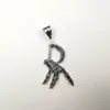 ICP Mäns halsband 1.5 i skelett Hand och Scythe Dark Power Charm Pendant Rostfritt Stål Etching 3mm 30 tum