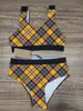 Verão roupa de banho sexy carta maiô feminino sem costas biquinis maiô triângulo beachwear pronto para enviar