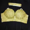 Shining Diamonds Women Bra Halter Bralette Damskie Party Top Bieding Klub Nightclub Dance DS Pokaż Staże Nosić Kostiumy Prom X0726