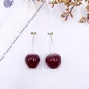 Dangle Lustre Cerises Boucles D'oreilles Doux Fruits D'été Long Style All-match À La Mode Cadeau D'anniversaire