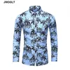 45KG-120KG Men's Casual Coconut Tree Printed Hawaiian Shirts Long Sleeve Button Down Aloha Autumn Tops 5XL 6XL 7XL 210528
