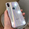 Rainbow Laser Case Прозрачные мягкие Фунды для iPhone 12 Pro Прозрачные акриловые чехлы