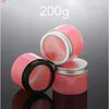 200g Pink Plastic Jar Empty Cosmetics Container 200ml Makeup Lotion Cream Refillable Bottle Coffee Beans Candy Packaging 20pcsgood qty