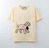 100% хлопок, женская футболка с вышивкой для собак, мужские футболки, повседневная пара, 3 цвета, стильная дизайнерская рубашка, размер дышащей, удобной M-215R