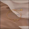 Link Bracciali Jewelrylink Chain Ins Stile Catenaria a mano Moda Personalità Geometria Scava fuori gioielli di forma rotonda Regali di San Valentino