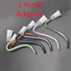 Colorful glass J-Hook Adapter 14mm 18.8mm Creative j hooks female male size joint 14.4mm 18mm for water oil rig bong