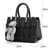 HBP handväska handväska kvinnor handväskor purses messengerbags pu läder axelbags crossbody väskor söt shopping tote bag grå