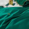 Svetanya الفاخرة الأخضر الأوروبية 600TC المصري القطن مجموعة الفراش العلامة التجارية الجديدة البياضات المجهزة ورقة مسطحة وسادة غطاء لحاف 210319