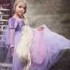 Lang haar prinses jurk sophia jurk meisje halloween prestaties kinderen