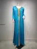 Etnisk Kläder Abaya Dubai Kaftan Muslim Kvinnor Klänning Marockansk Caftan Evening Gowns Turkiet Islam 2021 Eid Mubarak Djellaba Femme