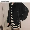 Män Streetwear Mulit-Fickor Ribbons Jacka Windbreaker Harajuku Svart Lila Hip Hop Jackor Hipster Cargo Outwear Coats 210819