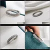 드롭 배달 2021 Eternity Promise Ring 925 Sier Micro Pave 5A Zircon CZ 약혼 웨딩 밴드 반지를위한 보석 4LYNH9164330