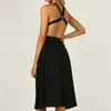 Sexig Backless Halter Dress Kvinnor Vintage Black Night Out Party Dresses Sommar Vestido 210430