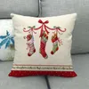 Décorations de noël 45x45cm décoration coussin ensemble père noël canapé taie d'oreiller vacances Navidad année cadeau Kerst