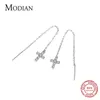 Sale Fashion Charm Faith Drop Earrings For Women Real 925 Sterling Silver Tassel Cross Earring Jewelry 210707