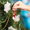 Kerstversiering houten sjaal kip hangers xmas boom ornamenten huis hangende decor voor navidad 2021