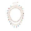 Chokers Europese en Amerikaanse grensoverschrijdende ornamenten geschilderd drop glaze edelsteen hang ketting vrouwelijke hiphop trend multi-layer ronde sid